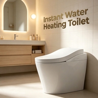 Toilette intelligente domestique et commerciale à double canalisation, option sans pression d'eau, buse autonettoyante, bidet intégré