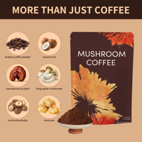 Café de Champiñones en Polvo Ganoderma Lucidum Bajo en Ácido con Propiedades Energizantes Extracto de Planta Café Instantáneo