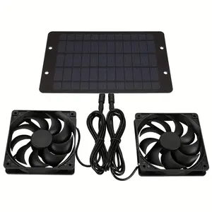 10w Weatherproof Solar Panel Powered Fan Kit With Dual Dc Exhaust Solar Fan for indoor