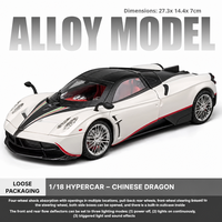 Modelo de Superauto a Escala 1/18 de Aleación Fundida a Presión con Capó de Fibra de Carbono Abrible, Cajas Laterales y Maleta con Efectos de Sonido y Luz