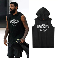 Chaleco con capucha de entrenamiento americano para hombre, Camiseta de algodón sin mangas para gimnasio