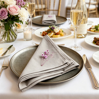 Serviettes en lin et coton de couleur unie, épaisses et solides, réutilisables pour les dîners, les mariages, les fêtes, les banquets, les tables d'hôtel