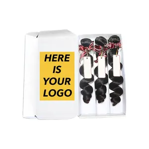 Элегантные напечатанные логотипы на заказ Пустые волосы для наращивания упаковка париков Упаковка из гофрированной бумаги картонные почтовые коробки