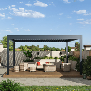 Fabricant de pergolas en aluminium sur mesure, gazebo de patio extérieur imperméable avec toit à lamelles réglables pour projet de jardin ou de villa - Product Image 1