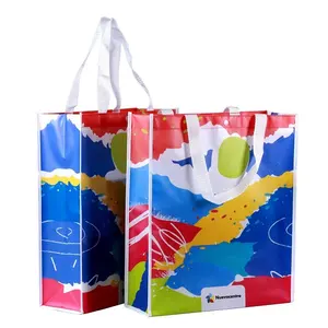 Bolso de compras promocional reciclado impresión personalizada bolso de laminación PP no tejido