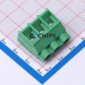 MX762-7.62-03P-GN01-Cu-<b>PS</b>-A Screw Terminal Block Through hole Component (THT),P=7.62mm Connector 1x3P 7.62mm Green Through Hole - Product Image 1