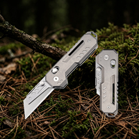 Couteau pliant utilitaire en titane TGZUO, outil de survie pour la randonnée en plein air, couteau de poche EDC