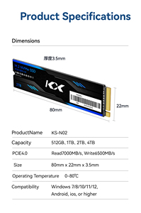 Nieuwe SSD PCIe-4.0 NVMe-2280 Interne Solid State Disk 512GB 1TB 2TB 5000MB/S Leessnelheid 22x80x3.5mm voor Desktop Laptop - Product Image 5