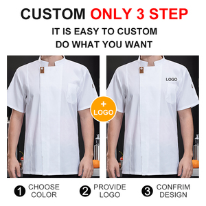 <span class=keywords><strong>Camicia</strong></span> da cucina a manica corta da uomo giacca da lavoro impermeabile da Chef abbigliamento uniforme - Product Image 4