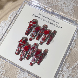 Uñas Postizas de Resina con Forma de Almendra Estilo Spice Girl para Discoteca, Uñas Removibles de Larga Duración (Certificación CE) - Product Image 3