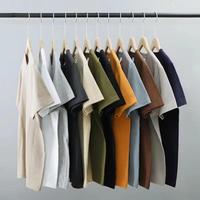 Obral besar kaus Gsm 200 kualitas tinggi cetak Hommes Pour Les kustom kaus kosong pria katun 100