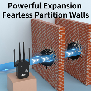 Amplificateur de signal <span class=keywords><strong>WiFi</strong></span> 2,4G et 5G avec 4 antennes, répéteur/extenseur <span class=keywords><strong>WiFi</strong></span> intérieur 1200 Mbps, couverture de 80 à 120 m² - Product Image 4