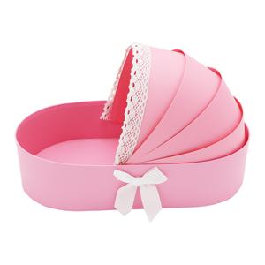 Panier-cadeau en carton en forme de berceau pour baby shower, arrangement floral de fraises sucrées - Product Image 5