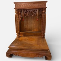 Altar du Dieu de la Richesse et du Terre en Bois Huong - Kim Tien - Temple Traditionnel Antique en Bois pour Salon - Meuble Vietnamien Durable