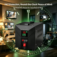 Stabilisateur AVR monophasé mural robuste 220V CA avec écran LCD, boîtier en aluminium, protection contre les surtensions, résistant à la chaleur et à l'humidité, pour la maison et le magasin