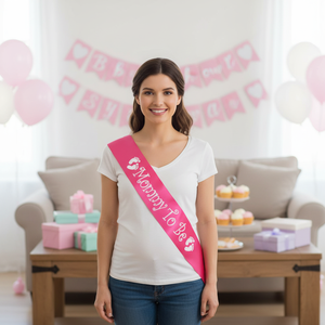 สายสะพายผ้าซาตินสำหรับคุณแม่ตั้งครรภ์ สำหรับงานเลี้ยงเปิดเผยเพศลูกน้อย ของตกแต่งงานเลี้ยงฉลองทารกในครรภ์ - Product Image 6