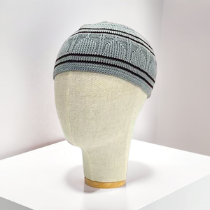 Chapeau Kufi tricoté multicolore haute durabilité avec bonnet de prière rayé pour homme et Kopiah ethnique pour usage quotidien – Casquette ethnique - Product Image 2