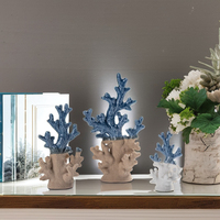 Figurines nordiques en céramique corail de haute qualité Accessoires de table Objets de décoration sur le thème de l'océan