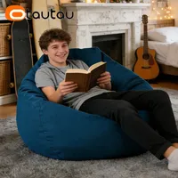 Housse de pouf moderne inclinable en coton et lin OTAUTAU DD002 sans rembourrage inclus, livraison directe, vente en gros