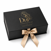 Boîte rigide personnalisée pour emballage d'usine, avec logo estampé à chaud, pelliculage mat, boîte à perruques en satin personnalisée pour filles et femmes, boîte d'expédition