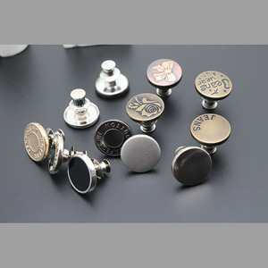 2022 Tùy Chỉnh 17Mm Móng Tay Miễn Phí Có Thể Tháo Rời Hợp Kim Kim Loại Nút Sang Trọng Vàng Bạc Có Thể Thay Thế Pin Nút Fancy Chân Jeans Nút - Product Image 2