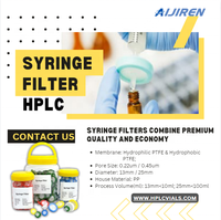 Filtre à seringue de laboratoire 13mm 0.22 Um 0.45 Micron Filtres à membrane PES Adaptateur Lab Double Luer Lock pour le filtrage des seringues