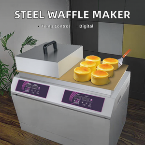 New Stainless Steel Multi-Function Souffle Pancake Muffin Waffle <b>Maker</b> Push <b>Button</b> Digital Control Adjustable Thermostat Timer - Product Image 2