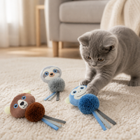 Jouet en peluche pour chaton Famipet, nouveau design hivernal sur le thème des animaux mignons, doux et froissé, avec herbe à chat