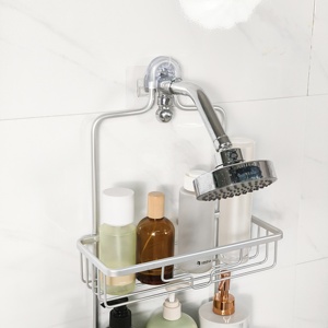 Organizador de ducha colgante para baño sin perforación, estante sobre cabezal de ducha, carrito de ducha colgante con soporte para jabón - Product Image 3