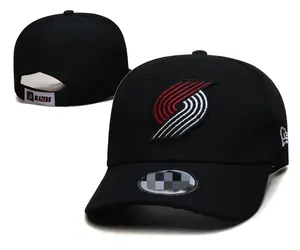 2024 kualitas baik polos 3D bordir topi bisbol olahraga untuk NBAing Amerika basket Portland Trail dan blazer