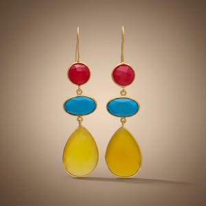 Pendientes Colgantes de Plata de Ley con Piedras Preciosas Hechas a Mano, Estilo Boho, Unisex - Product Image 2