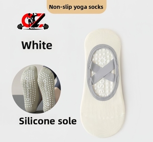 CZFIT Professional Anti-slip <b>Silicone</b> Yogasocks,women's Indoor Sports and Fitness Pilates Halter <b>Socks</b>,summer Short <b>Socks</b> Design - Product Image 1