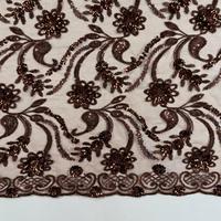 Tissu en dentelle africaine à sequins, dernière tendance 2026, tissu en maille extensible, tulle brodé, tissu en dentelle pour robes de soirée