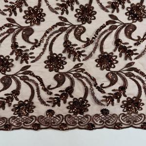 בד תחרה אפריקאי בעיצוב חדשני לשנת <span class=keywords><strong>2026</strong></span>, בד רשת נמתח, טול רקום, לבגדי מסיבות - Product Image 3