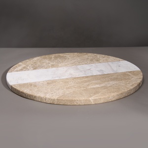 Vente en gros de plateau de luxe en pierre naturelle pour <span class=keywords><strong>brunch</strong></span> dîner snack buffet de fruits assiette de service plateau rond en marbre - Product Image 3