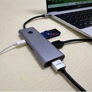 USB3.0 9 trong 1 Hub USB C Hub cổng Multiport HUB <span class=keywords><strong>Adapter</strong></span> 4K/60Hz HD cổng âm thanh Dock PD 100W SD/TF với nút màn hình - Product Image 6