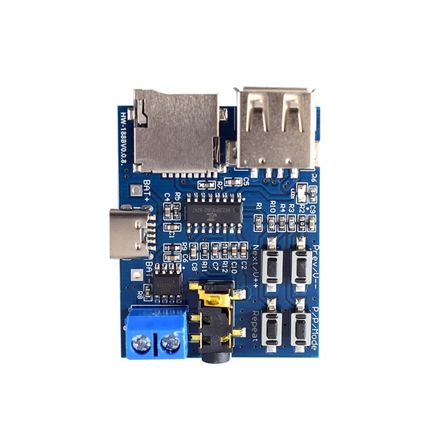 MP3 Decoding Player Module Audio External U Disk Voice Song Power Amplifier Module TYPE-C Interface