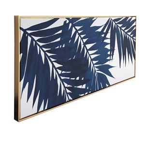 HMS audaci palme blu incorniciate tela arte parete Floater cornice grafica decorazione murale - Product Image 2