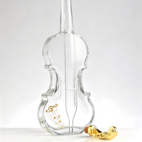 Bouteilles en verre en forme de violon, bouteille à vin en verre transparent, bouteille décorative pour spiritueux, pour la décoration de bar à domicile, collection de cadeaux