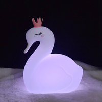 Veilleuse en silicone en forme de cygne, rechargeable, pour chambre d'enfant, avec interrupteur, mini, changeant de couleur, design Kawaii