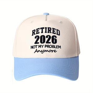 Casquette de baseball brodée transfrontalière RETIR2026 pour <span class=keywords><strong>AliExpress</strong></span>, casquette de camionneur à 5 panneaux, en coton lavé, ajustable, avec lettres - Product Image 1