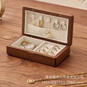 Wooden jewelry <b>box</b>, jewelry display <b>box</b>, necklace, <b>earring</b>, ring, portable jewelry packaging <b>box</b>, solid wood storage <b>box</b>, <b>gift</b> - Product Image 4