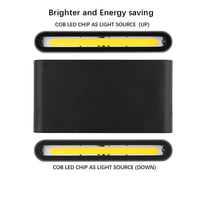 Lampe murale extérieure LED carrée à éclairage bidirectionnel en aluminium, certifiée CE et RoHS, en promotion