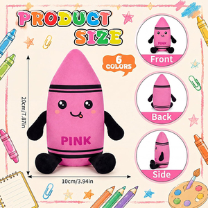 Offre Spéciale : Ensemble <span class=keywords><strong>de</strong></span> Peluches Crayon Colorées, Poupées en Peluche Crayon Kawaii avec Expressions Mignonnes pour Cadeaux <span class=keywords><strong>de</strong></span> Rentrée Scolaire - Product Image 3