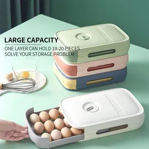 Cajón para huevos, caja de almacenamiento para refrigerador, cajas para huevos, almacenamiento de cocina de plástico, Bandeja para Huevos con tapas