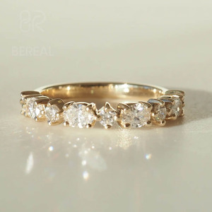 IGI Certified Vvs CVD Lab Made Diamond Eternity Wedding <b>Ring</b> Custom 925 <b>Silver</b> Oval Lab Created Diamond Anniversary <b>Ring</b> Jewelry - Product Image 1