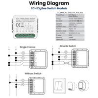 Interrupteur intelligent Zigbee KEMEK avec 1, 2, 3 ou 4 boutons pour la domotique, module d'interrupteur intelligent Tuya Smart Life