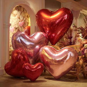 نفخ شكل قلب ديسكو معدني بالونات لامعة PVC كرة عائمة عملاقة ديكور حفلات مخصص OEM - Product Image 1