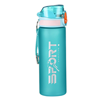 Bouteille d'eau de sport portable sans BPA de 550 ml avec bouchon en plastique écologique pour la salle de sport et le camping en plein air