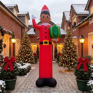 Elfe de Noël gonflable géant de 20 pieds, avec LED intégrées, pour la décoration de la cour, du jardin et de la pelouse - Product Image 1